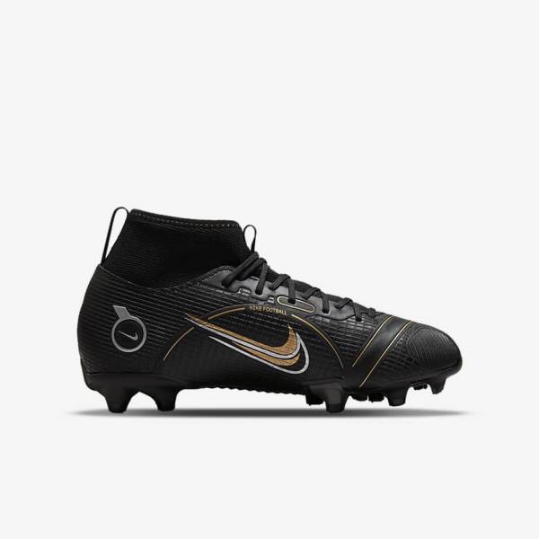 Botas de fútbol Nike Jr. Mercurial Superfly 8 Academy MG Older Multi-Ground Niños Negras Metal Plateadas Gris Metal Doradas | NK142XLF