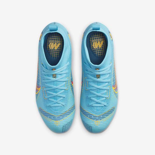 Botas de fútbol Nike Jr. Mercurial Superfly 8 Pro FG Younger and Older Firm-Grounds Niños Azules Naranjas | NK365IPL