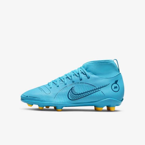 Botas de fútbol Nike Jr. Mercurial Superfly 8 Club MG Older Multi-Ground Niños Azules Naranjas | NK841ZUG