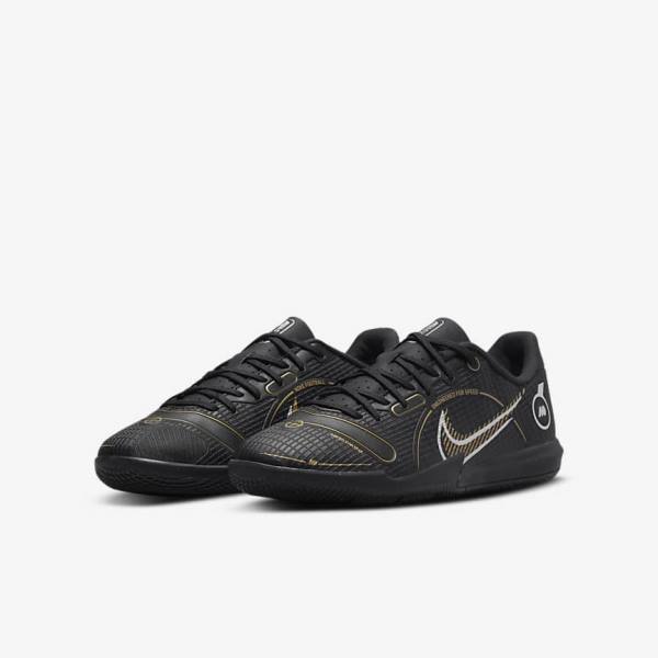 Botas de fútbol Nike Jr. Mercurial Vapor 14 Academy IC Older Indoor Court Niños Negras Metal Plateadas Gris Metal Doradas | NK725QRN