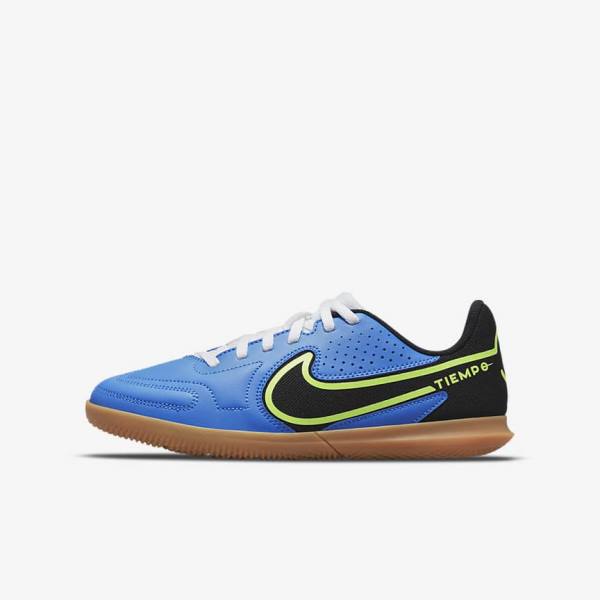 Botas de fútbol Nike Jr. Tiempo Legend 9 Club IC Older Indoor-Court Niños Azules Claro Verde Claro Marrones Negras | NK361WVO