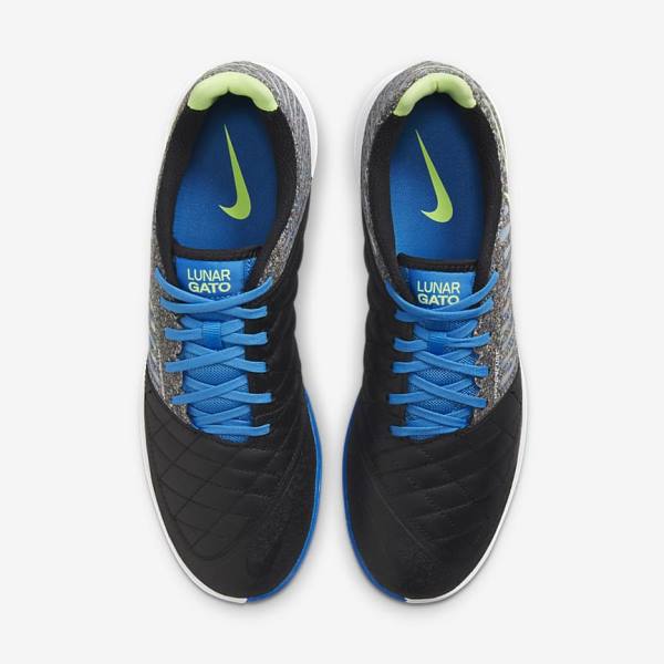 Botas de fútbol Nike Lunar Gato II IC Indoor Court Hombre Negras Azules Claro Verde Claro | NK630WFI