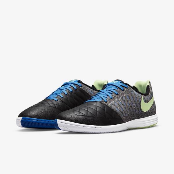 Botas de fútbol Nike Lunar Gato II IC Indoor Court Hombre Negras Azules Claro Verde Claro | NK630WFI