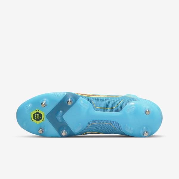 Botas de fútbol Nike Mercurial Superfly 8 Elite SG-PRO Anti-Clog Traction Soft-Ground Mujer Azules Naranjas | NK165CKM