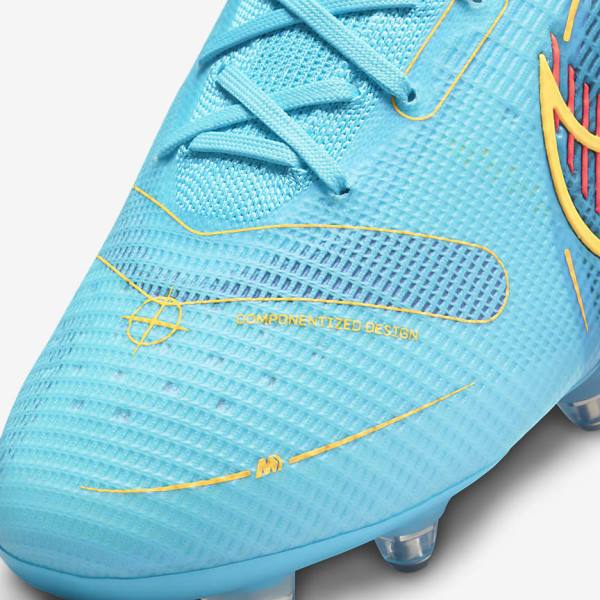 Botas de fútbol Nike Mercurial Superfly 8 Elite SG-PRO Anti-Clog Traction Soft-Ground Mujer Azules Naranjas | NK165CKM