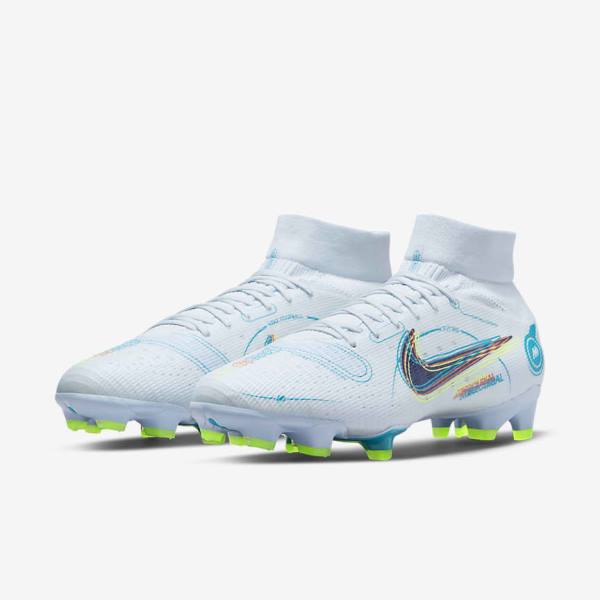 Botas de fútbol Nike Mercurial Superfly 8 Pro FG Firm-Ground Hombre Gris Azules Claro Azules Oscuro | NK204QJP