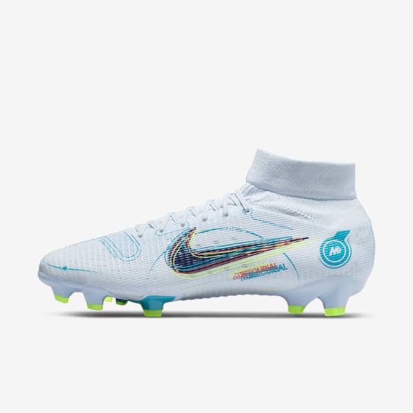 Botas de fútbol Nike Mercurial Superfly 8 Pro FG Firm-Ground Hombre Gris Azules Claro Azules Oscuro | NK204QJP