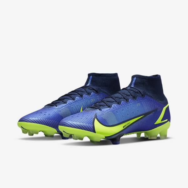 Botas de fútbol Nike Mercurial Superfly 8 Elite FG Firm-Grounds Hombre Azules | NK268UPR