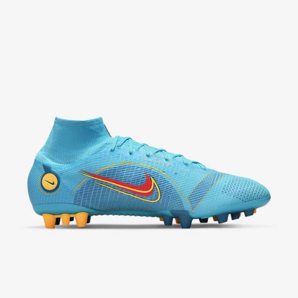 Botas de fútbol Nike Mercurial Superfly 8 Elite AG Artificial-Grasss Mujer Azules Naranjas | NK301XPT