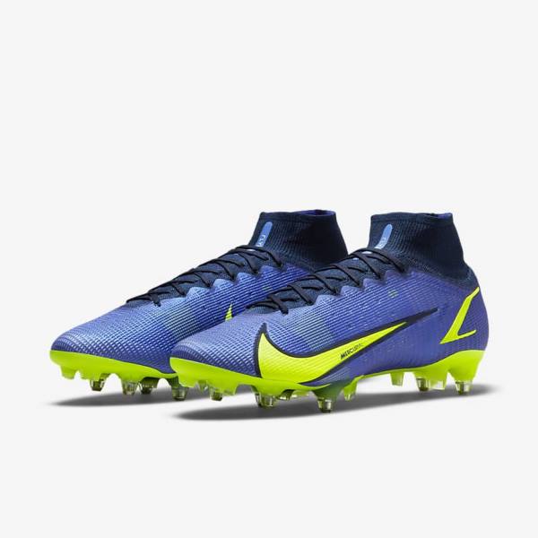 Botas de fútbol Nike Mercurial Superfly 8 Elite SG-Pro AC Soft-Ground Mujer Azules | NK425KAH