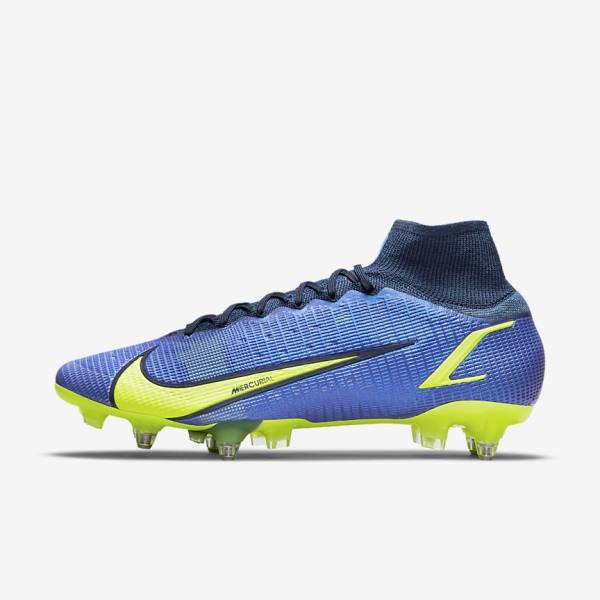 Botas de fútbol Nike Mercurial Superfly 8 Elite SG-Pro AC Soft-Ground Mujer Azules | NK425KAH