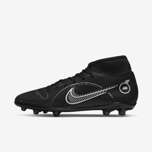 Botas de fútbol Nike Mercurial Superfly 8 Club MG Multi-Grounds Hombre Negras Gris Metal Plateadas | NK459LAI