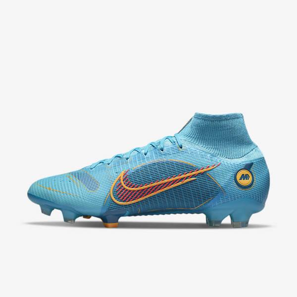 Botas de fútbol Nike Mercurial Superfly 8 Elite FG Firm-Grounds Hombre Azules Naranjas | NK465IKD