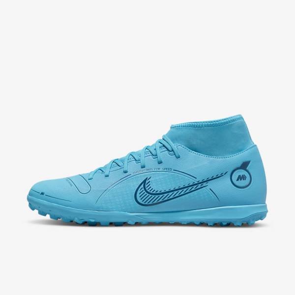 Botas de fútbol Nike Mercurial Superfly 8 Club TF Turf Hombre Azules Naranjas | NK482WCI