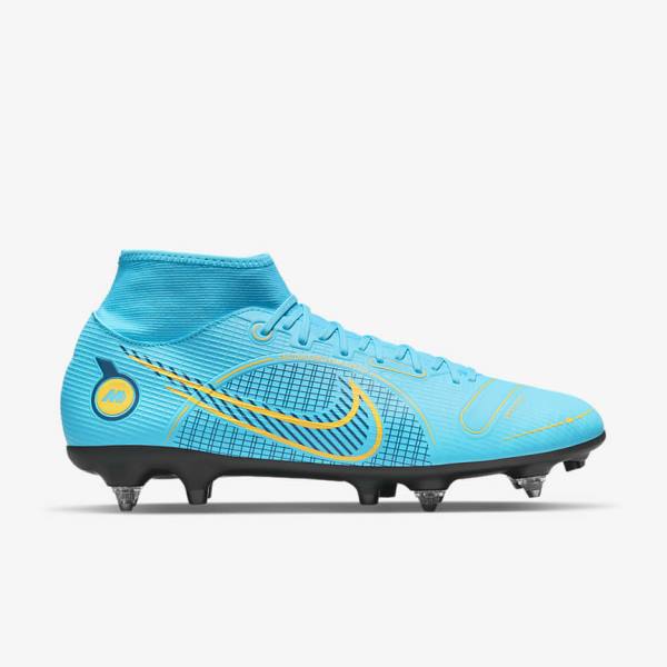 Botas de fútbol Nike Mercurial Superfly 8 Academy SG-PRO Anti-Clog Traction Soft-Grounds Hombre Azules Naranjas | NK497HXC