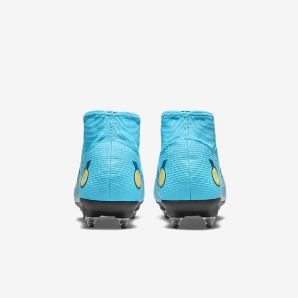 Botas de fútbol Nike Mercurial Superfly 8 Academy SG-PRO Anti-Clog Traction Soft-Grounds Hombre Azules Naranjas | NK497HXC