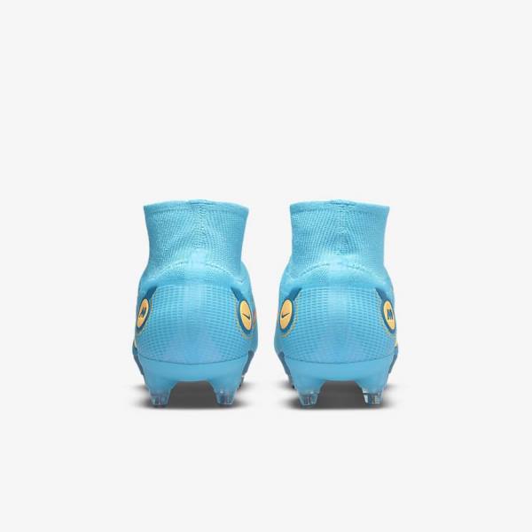 Botas de fútbol Nike Mercurial Superfly 8 Elite SG-PRO Anti-Clog Traction Soft-Ground Hombre Azules Naranjas | NK534KMI