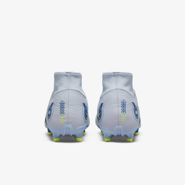 Botas de fútbol Nike Mercurial Superfly 8 Academy MG Multi-Grounds Mujer Gris Azules Claro Azules Oscuro | NK582JHF