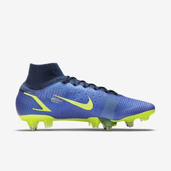 Botas de fútbol Nike Mercurial Superfly 8 Elite SG-Pro AC Soft-Ground Hombre Azules | NK603ZQP