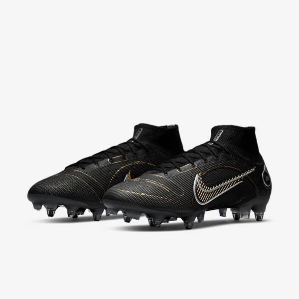 Botas de fútbol Nike Mercurial Superfly 8 Elite SG-PRO Anti-Clog Traction Soft-Ground Mujer Negras Metal Plateadas Gris Metal Doradas | NK713DIP