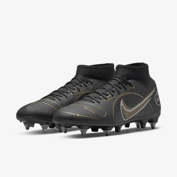 Botas de fútbol Nike Mercurial Superfly 8 Academy SG-PRO Anti-Clog Traction Soft-Grounds Hombre Negras Metal Plateadas Gris Metal Doradas | NK723TXW