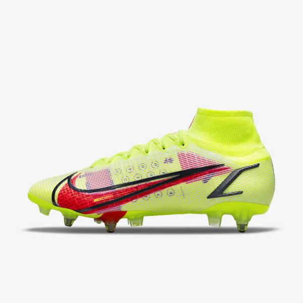 Botas de fútbol Nike Mercurial Superfly 8 Elite SG-Pro AC Soft-Ground Mujer Negras Rojas Claro | NK795PON