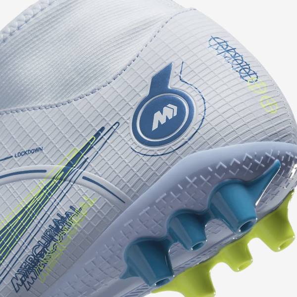 Botas de fútbol Nike Mercurial Superfly 8 Academy AG Artificial-Grass Hombre Gris Azules Claro Azules Oscuro | NK831PRZ