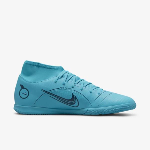 Botas de fútbol Nike Mercurial Superfly 8 Club IC Indoor Court Mujer Azules Naranjas | NK862VSU