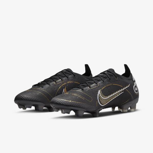 Botas de fútbol Nike Mercurial Vapor 14 Elite FG Firm-Grounds Hombre Negras Metal Plateadas Gris Metal Doradas | NK052HBI