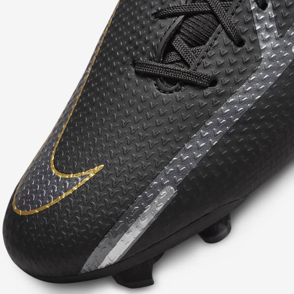 Botas de fútbol Nike Phantom GT2 Academy Dynamic Fit MG Multi-Ground Mujer Negras Metal Doradas Gris Oscuro Metal Gris Oscuro | NK149OJX