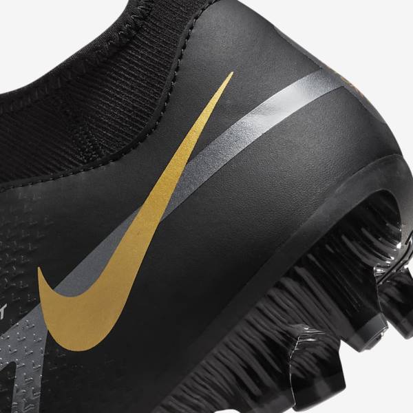 Botas de fútbol Nike Phantom GT2 Academy Dynamic Fit MG Multi-Ground Mujer Negras Metal Doradas Gris Oscuro Metal Gris Oscuro | NK149OJX