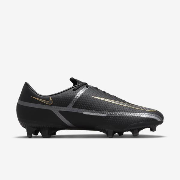 Botas de fútbol Nike Phantom GT2 Academy MG Multi-Ground Hombre Negras Metal Doradas Gris Oscuro Metal Gris Oscuro | NK412CEB