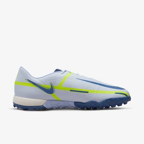 Botas de fútbol Nike Phantom GT2 Academy TF Turf Mujer Gris Azules Claro Azules Oscuro | NK523BGQ