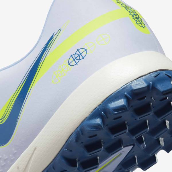 Botas de fútbol Nike Phantom GT2 Academy TF Turf Mujer Gris Azules Claro Azules Oscuro | NK523BGQ