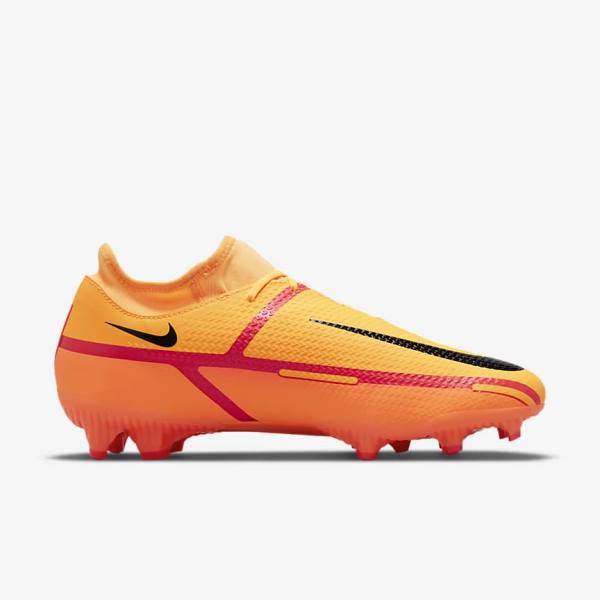 Botas de fútbol Nike Phantom GT2 Academy Dynamic Fit MG Multi-Ground Mujer Naranjas Rojas Claro Negras | NK537FGB