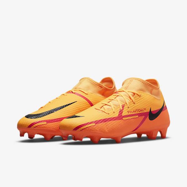 Botas de fútbol Nike Phantom GT2 Academy Dynamic Fit MG Multi-Ground Mujer Naranjas Rojas Claro Negras | NK537FGB