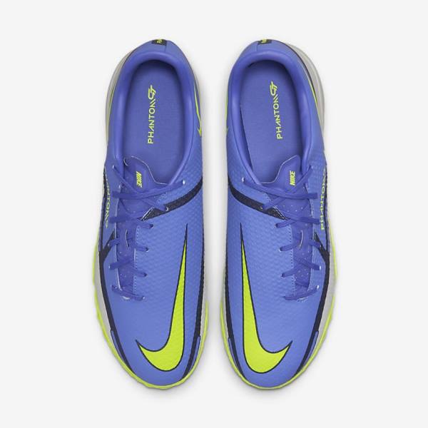 Botas de fútbol Nike Phantom GT2 Academy TF Turf Mujer Azules Gris | NK813BMD