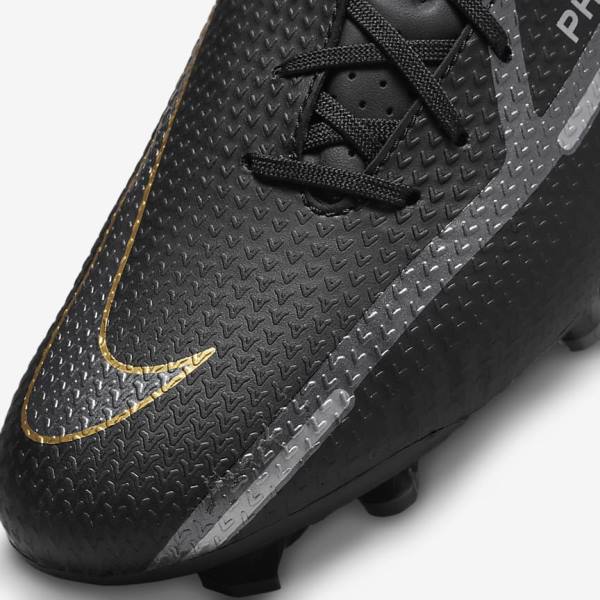 Botas de fútbol Nike Phantom GT2 Academy MG Multi-Ground Mujer Negras Metal Doradas Gris Oscuro Metal Gris Oscuro | NK851WFL