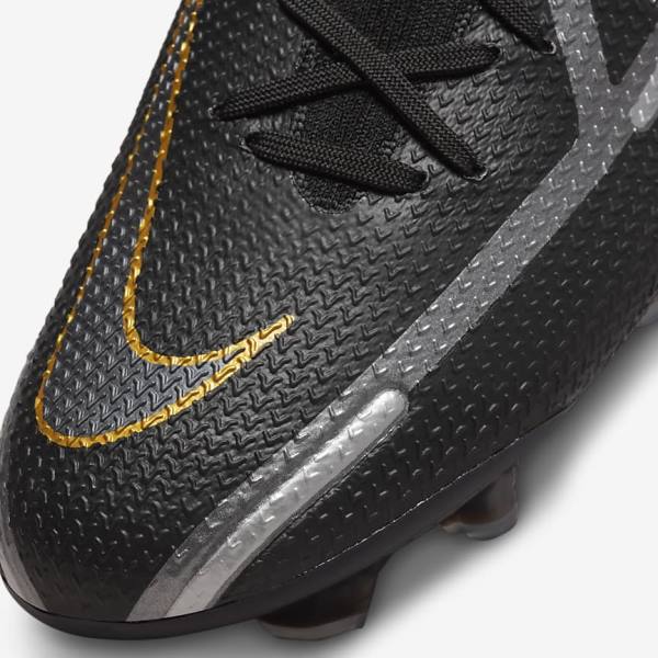 Botas de fútbol Nike Phantom GT2 Dynamic Fit Elite FG Firm-Ground Mujer Negras Metal Doradas Metal Plateadas Metal Gris Oscuro | NK078PVU