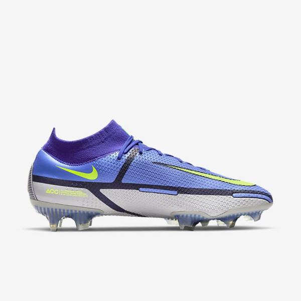 Botas de fútbol Nike Phantom GT2 Dynamic Fit Elite FG Firm-Ground Hombre Azules Gris | NK409ECG