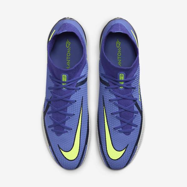 Botas de fútbol Nike Phantom GT2 Dynamic Fit Elite FG Firm-Ground Hombre Azules Gris | NK409ECG