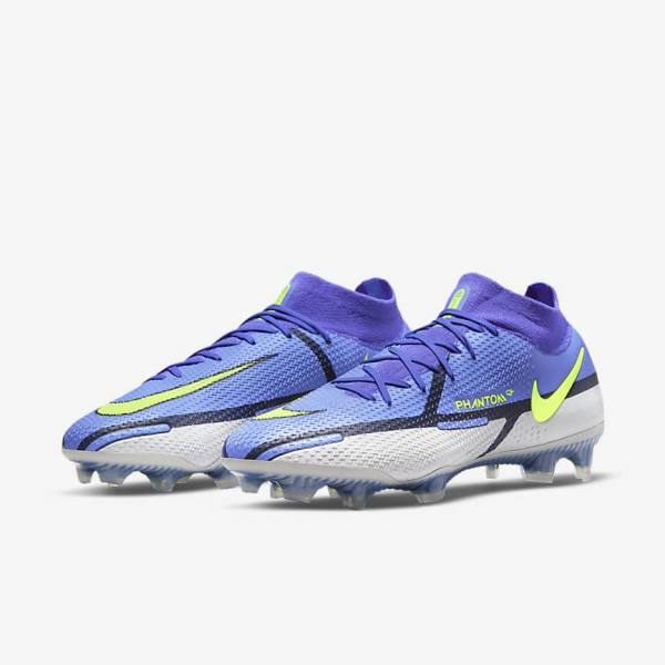 Botas de fútbol Nike Phantom GT2 Dynamic Fit Elite FG Firm-Ground Hombre Azules Gris | NK409ECG