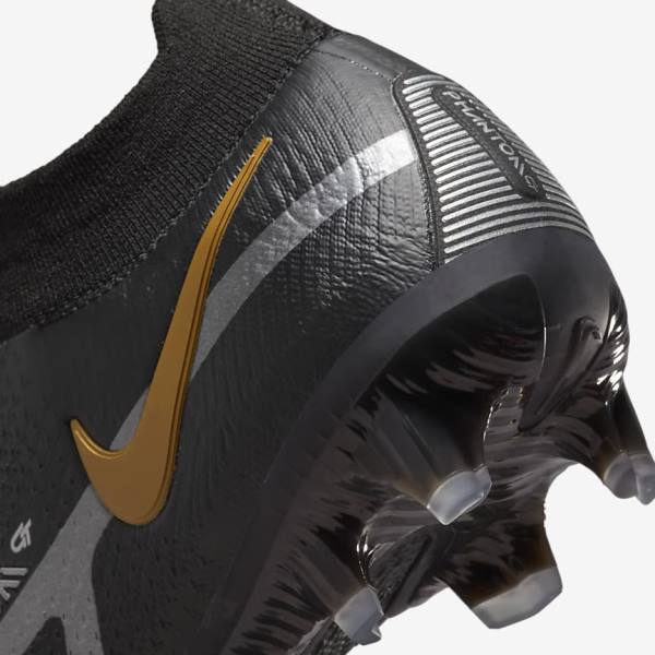 Botas de fútbol Nike Phantom GT2 Dynamic Fit Elite FG Firm-Ground Hombre Negras Metal Doradas Metal Plateadas Metal Gris Oscuro | NK960HTJ