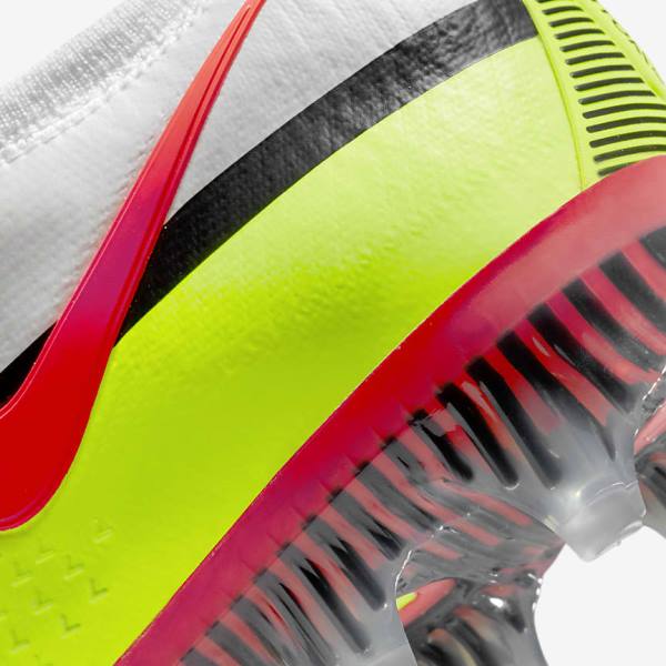 Botas de fútbol Nike Phantom GT2 Elite FG Firm-Ground Mujer Blancas Negras Rojas Claro | NK238RGJ