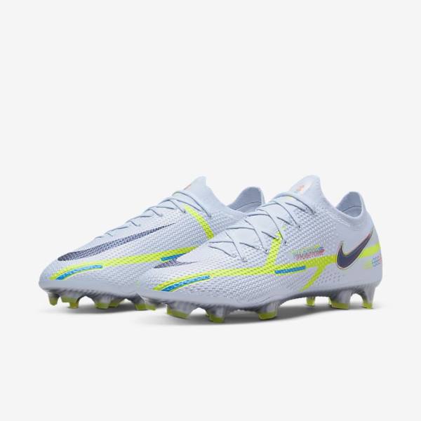 Botas de fútbol Nike Phantom GT2 Elite FG Firm-Ground Mujer Gris Azules Claro | NK895LXZ