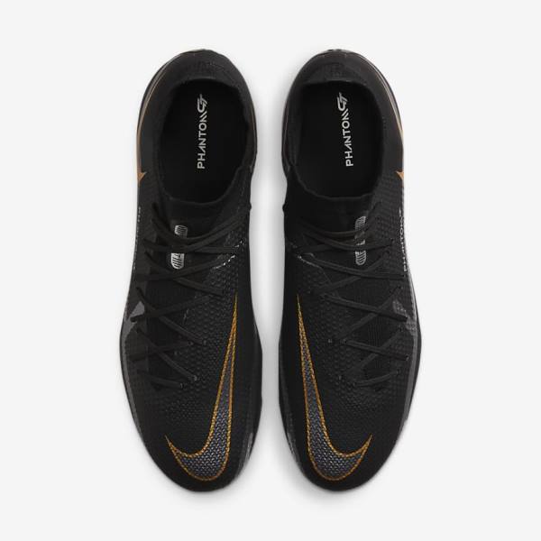 Botas de fútbol Nike Phantom GT2 Pro Dynamic Fit FG Firm-Ground Mujer Negras Metal Doradas Metal Plateadas Metal Gris Oscuro | NK031VOS