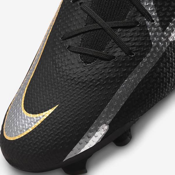 Botas de fútbol Nike Phantom GT2 Pro Dynamic Fit FG Firm-Ground Mujer Negras Metal Doradas Metal Plateadas Metal Gris Oscuro | NK031VOS