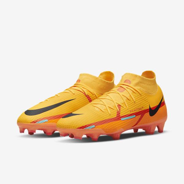 Botas de fútbol Nike Phantom GT2 Pro Dynamic Fit FG Firm-Ground Hombre Naranjas Rojas Claro Negras | NK046AYM