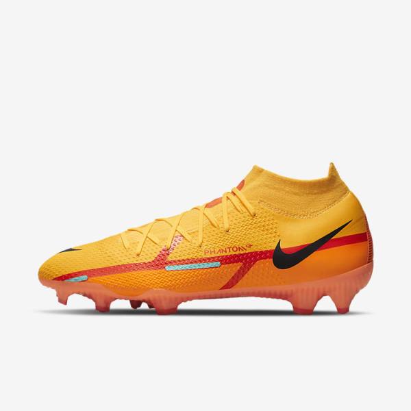 Botas de fútbol Nike Phantom GT2 Pro Dynamic Fit FG Firm-Ground Hombre Naranjas Rojas Claro Negras | NK046AYM