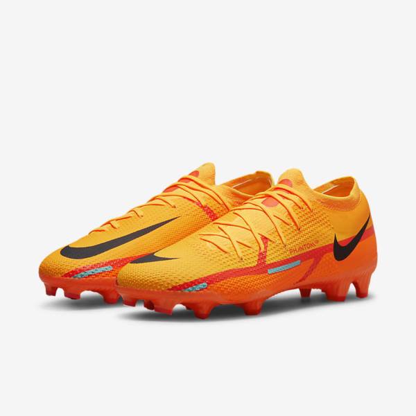 Botas de fútbol Nike Phantom GT2 Pro FG Firm-Ground Mujer Naranjas Rojas Claro Negras | NK178VDP